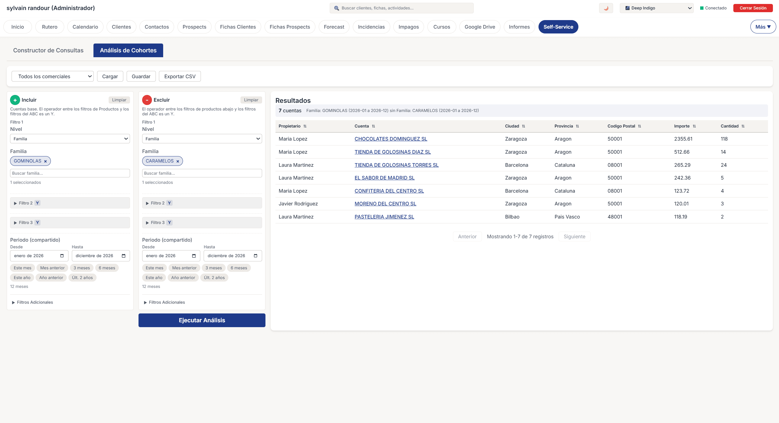 Un dato muy importante para un comercial es saber que clientes compraron X durante un tiempo determinado y que NO compraron Y en otro tiempo determinado. Este informe esta hecho para eso!